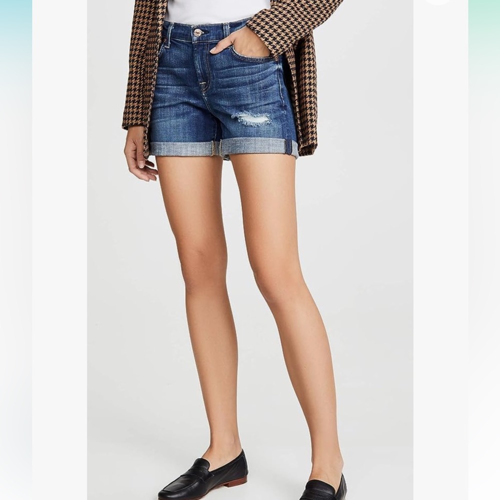 7 for All Mankind Blue Jean Mid-Roll Shorts